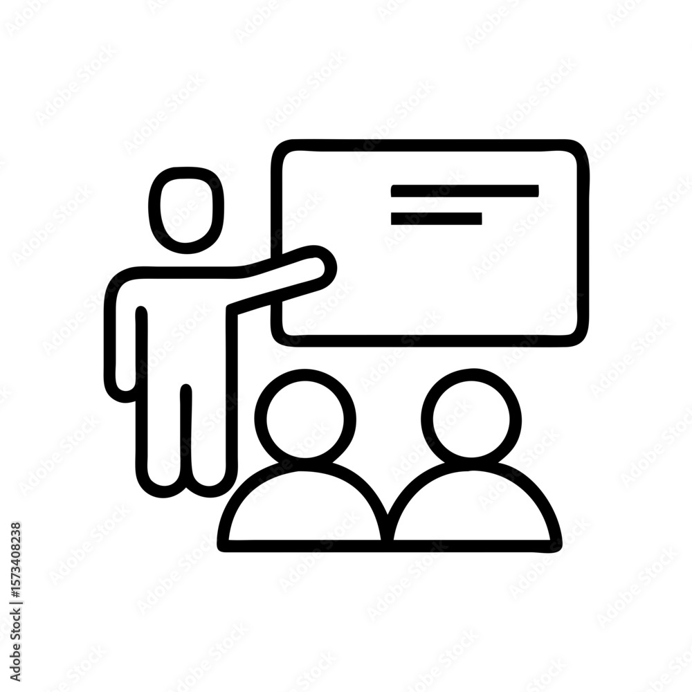 Poster find training session presentation icon for business meeting seminar workshop lecture talk event on 
