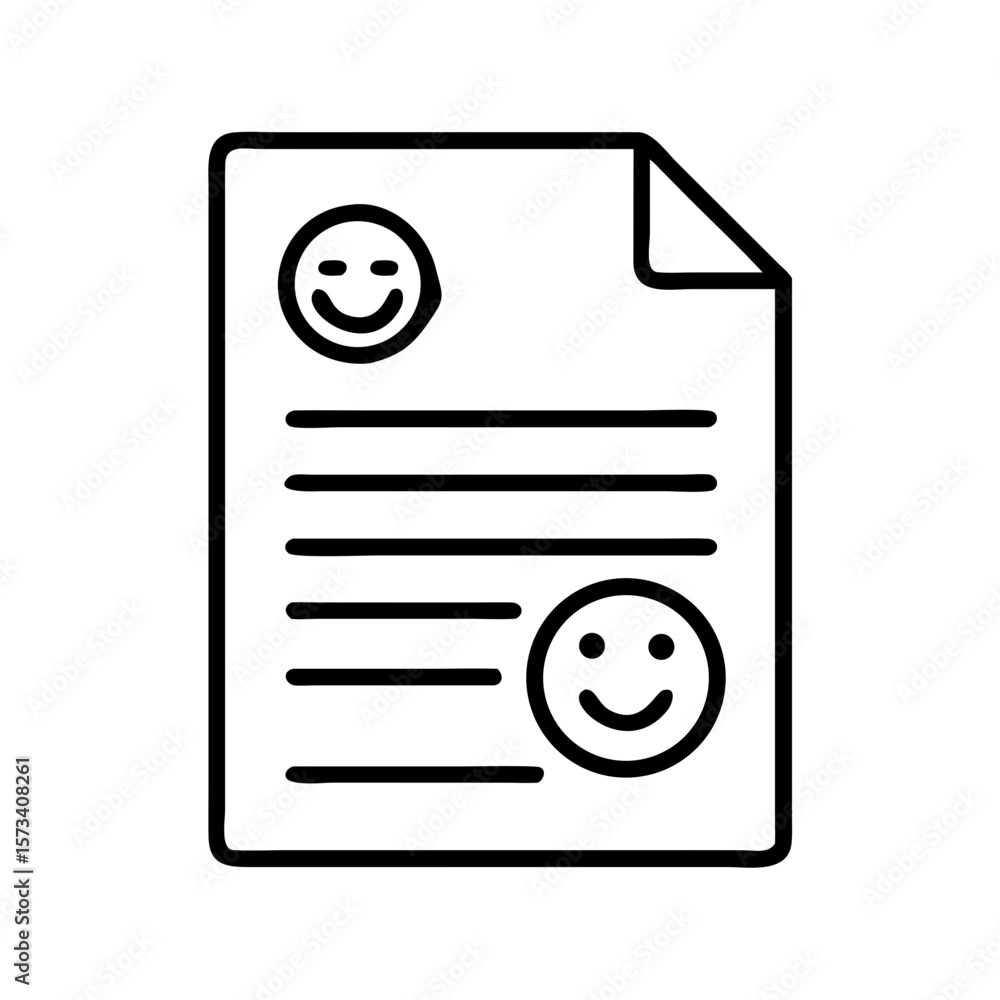 Poster customer feedback form with smiley faces vector icon for survey and satisfaction review design on tr