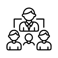 Understand organization chart hierarchy structure business team management leadership icon vector on transparent background