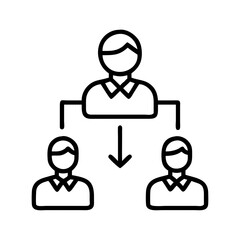 Organization chart hierarchy structure business management team leadership diagram icon vector illustration on transparent background