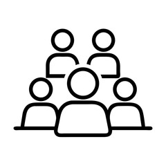 Group of people icon vector illustration representing team community and social gathering concept design element on transparent background