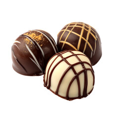 chocolate pralines on transparent background