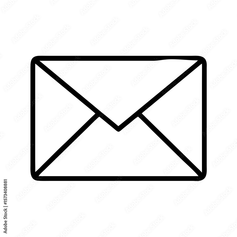 Poster vector graphic of a simple outline email icon for contact us page or communication symbol design on 