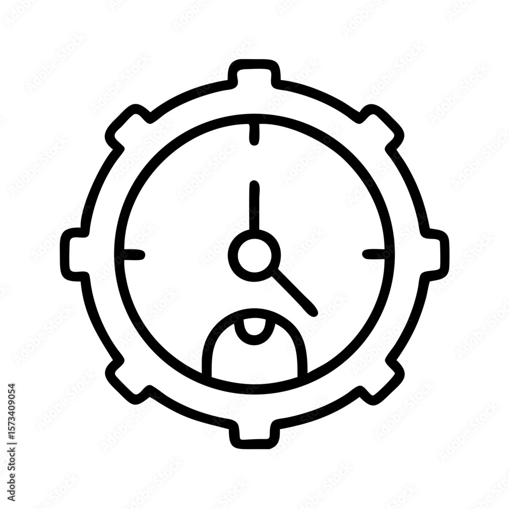 Aufkleber time management productivity efficiency icon vector concept for business and project planning on tra