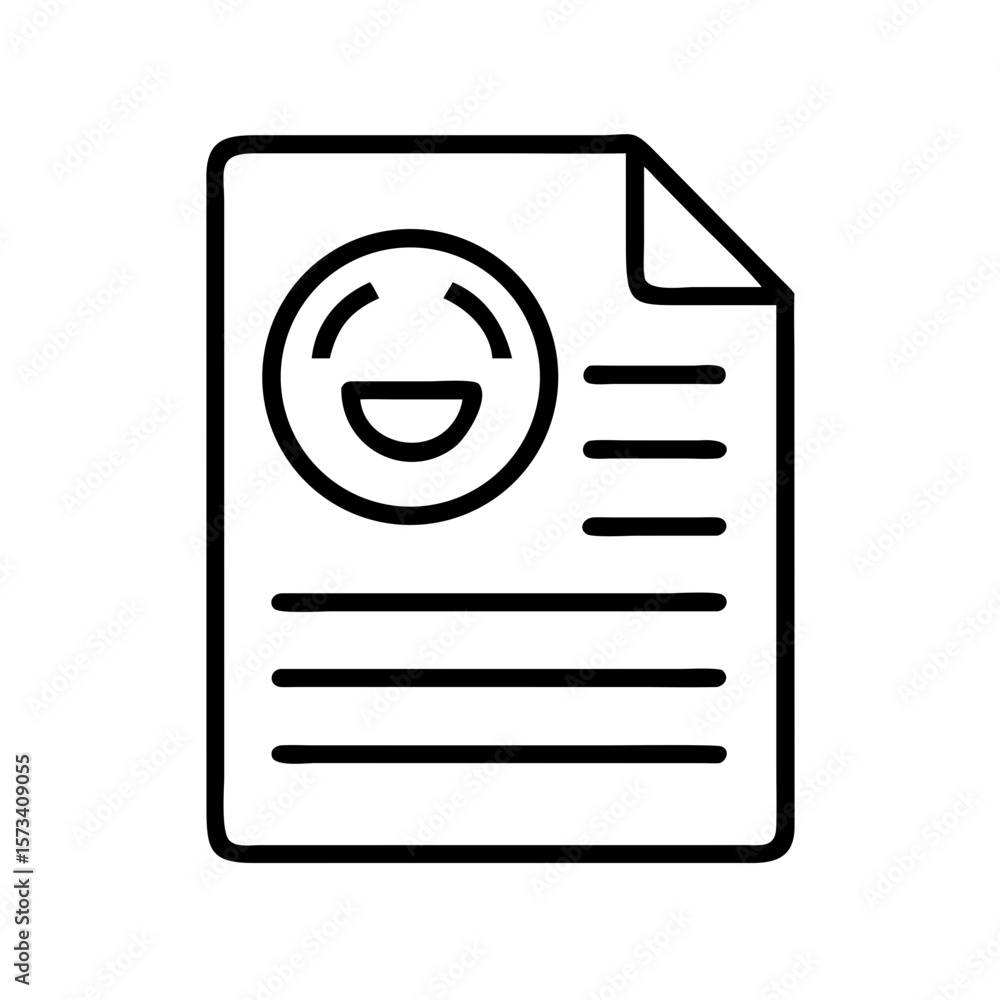 Poster positive feedback report document icon evaluation form survey results happy face satisfaction data o