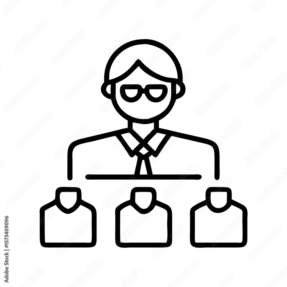 Poster organization chart hierarchy structure business management team leadership icon vector design on tra