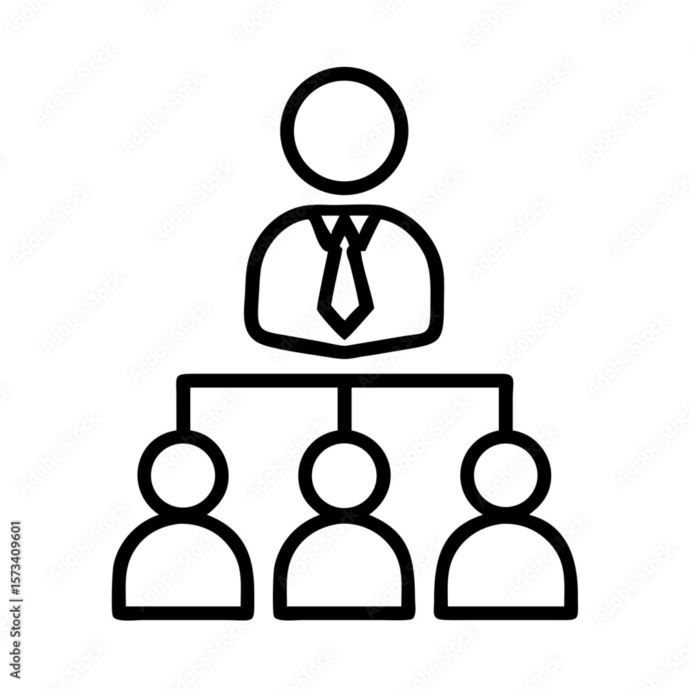Aufkleber organization chart hierarchy business management structure company team leadership icon vector desig