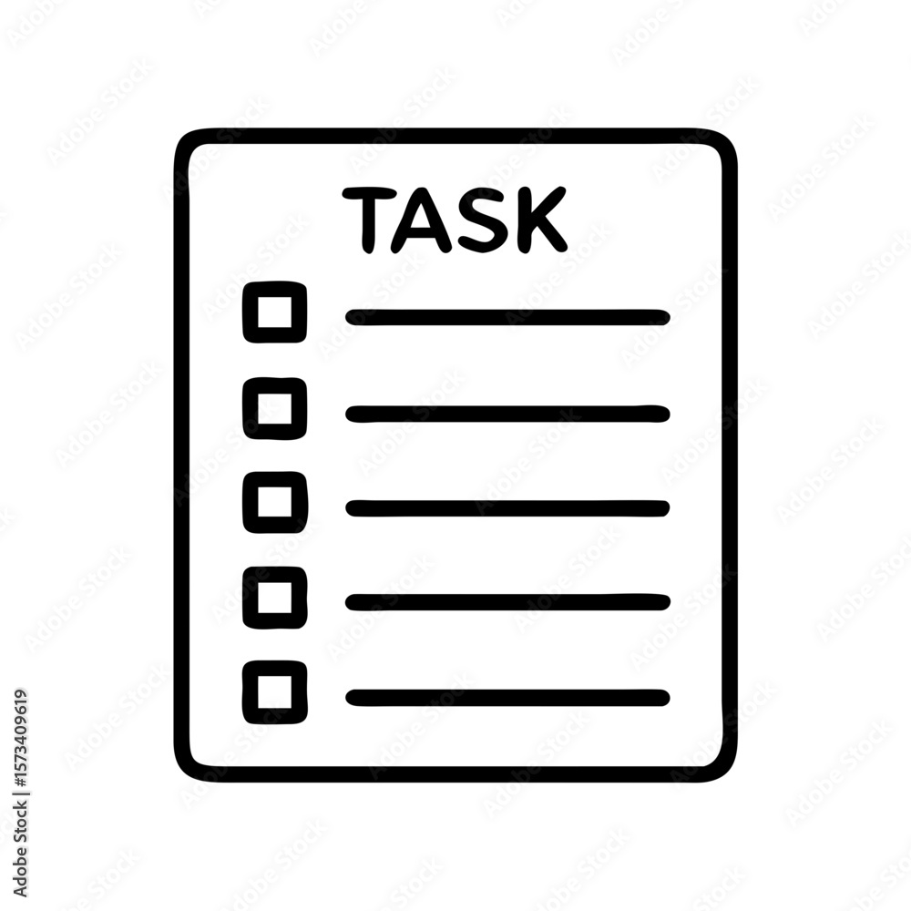 Poster task list vector icon for project management and to do list app design and planning tasks daily on t