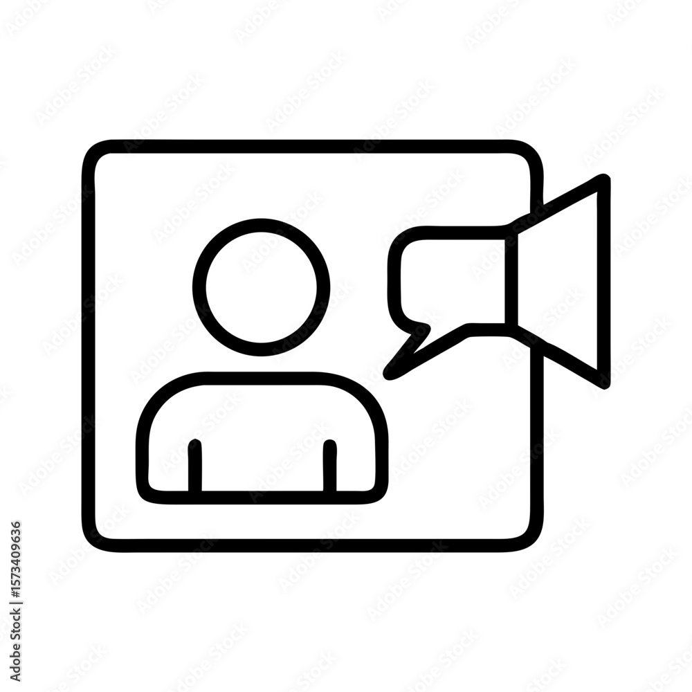 Poster online communication icon representing virtual meetings and digital interaction platform use on tran