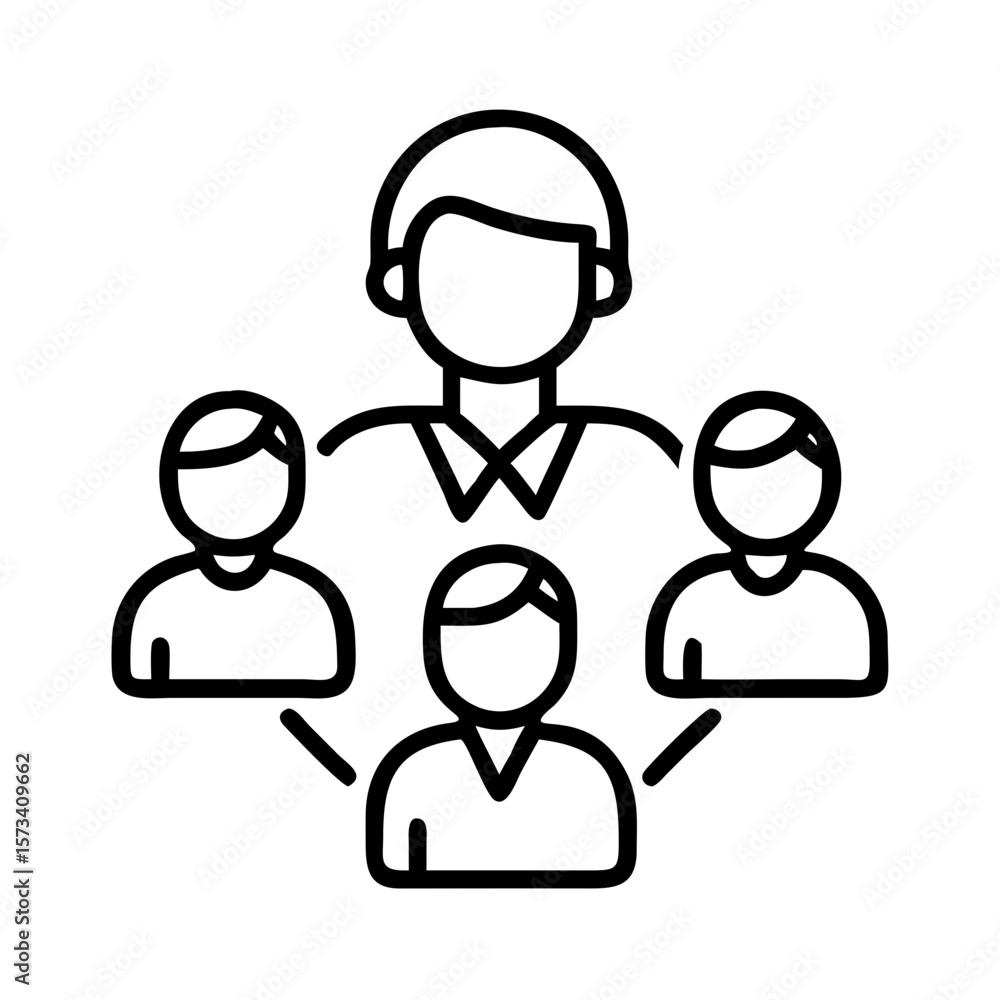 Poster teamwork collaboration leadership icon vector for business management and organizational structure h
