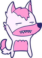 fox cartoon character in bright neon color