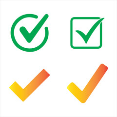 Green and yellow Validation Check Symbol for Form