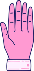 iconic tattoo style image of a hand in bright neon color