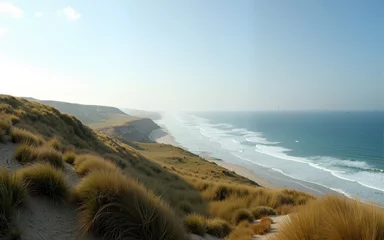 Poster View from dune top over North Sea. High quality