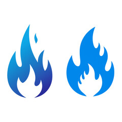 Creative set of blue flame icons perfect for energy companies or modern design projects emphasizing heat, fire, or vibrant visual elements.