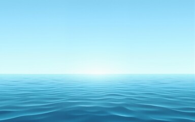 vector calm sea or ocean surface with small waves and blue sky vector illustration. High quality