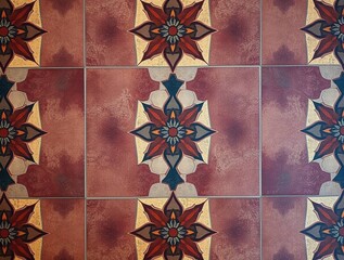 Vibrant Mandala Tile Pattern: Exquisite Floor Design