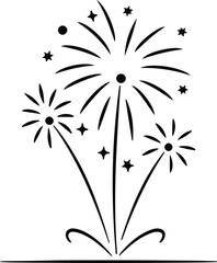 Black fireworks exploding on white background explosion