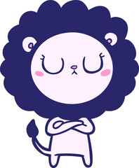 cartoon lion in bright neon color