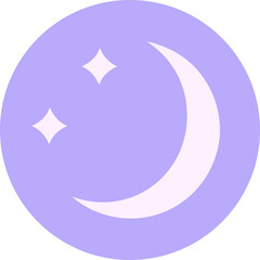 iconic tattoo style image of a moon and stars in bright neon color