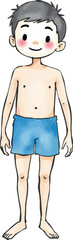 Cute swimmer cartoon vector illustration.