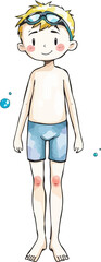 Cute swimmer cartoon vector illustration.