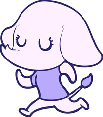 cute cartoon elephant in bright neon color