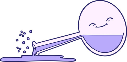 cartoon spilled chemicals in bright neon color