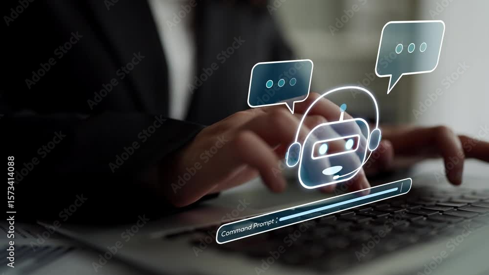 Poster ai virtual assistant artificial intelligence chatbot controlled by prompt engineering for explainabl