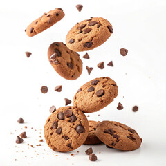 chocolate chip cookies, butter biscuits for advertising, marketing and promotion concept 