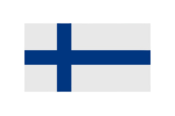 Obraz premium The national flag of finland with a blue nordic cross on a white background