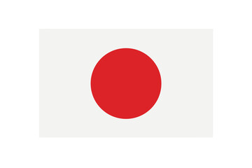 The national flag of japan hinomaru with a red circle on a white field