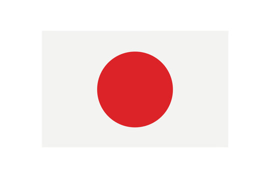 The national flag of japan hinomaru with a red circle on a white field