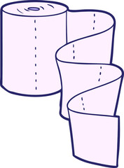 cartoon kitchen roll in bright neon color