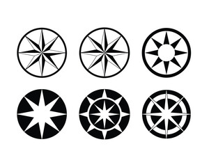 Minimalist Mandala Symbols &ndash; Bold Black Compass and Starburst Motifs
