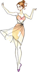 Cute dancer cartoon vector illustration.