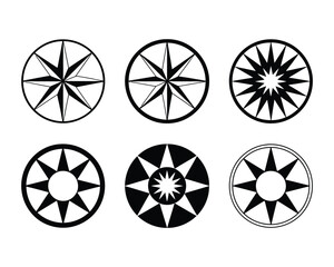 Geometric Mandala Compass Collection &ndash; Black and White Symmetrical Designs