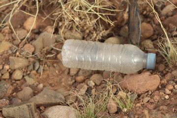 Plastic bottle lying on the ground