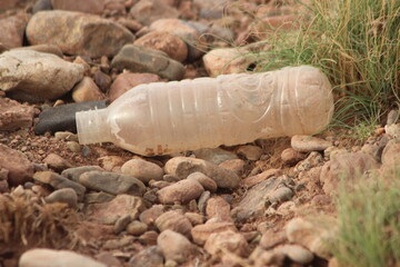 Plastic bottle lying on the ground