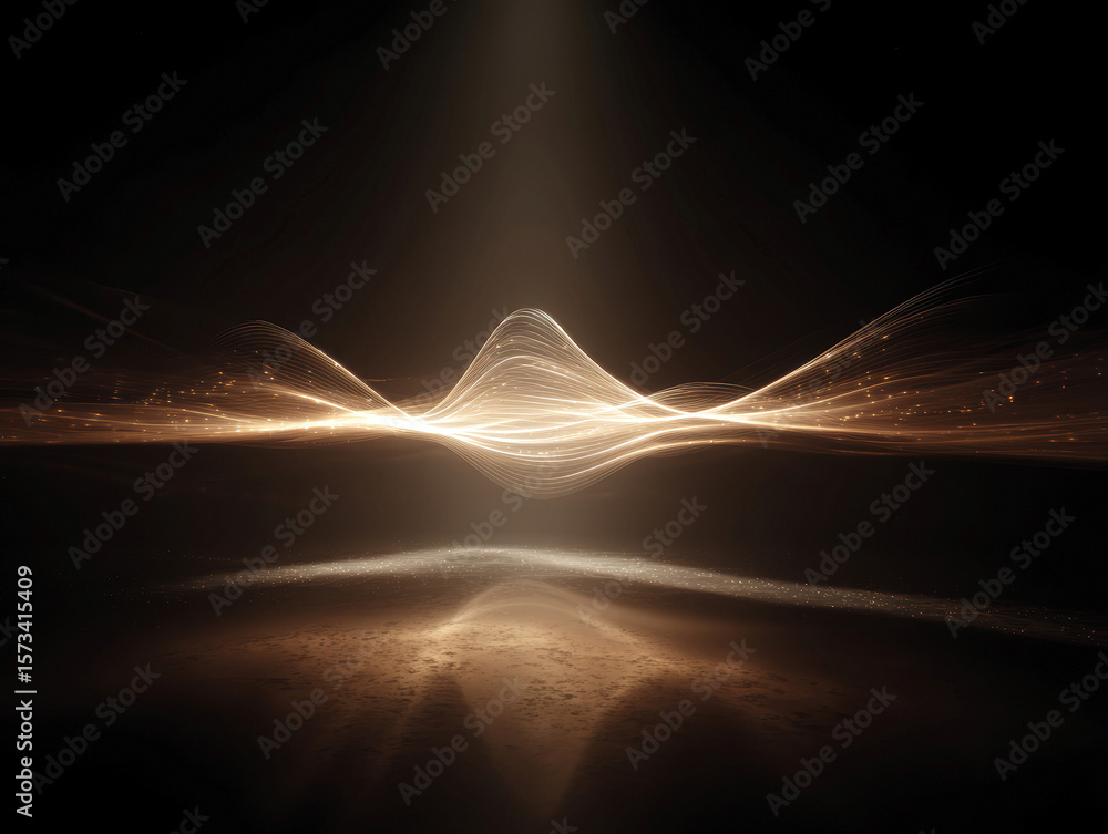 Poster a dynamic, futuristic scene with a large, swirling light vortex emerging from an invisible tip the b