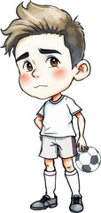 Cute footballer cartoon vector illustration.