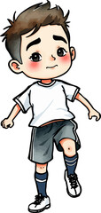 Cute footballer cartoon vector illustration.