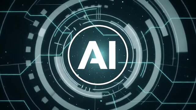 Blue Futuristic Artificial Intelligence Network with White Text in The Center