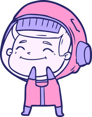 Obraz premium happy cartoon astronaut in bright neon color