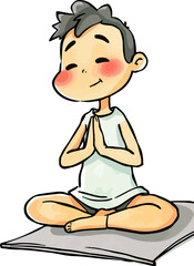 Cute yogi cartoon vector illustration.
