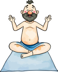 Cute yogi cartoon vector illustration.