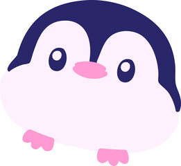 cute christmas penguin in bright neon color