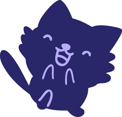 cute little cat in bright neon color