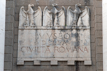 Museum of Roman Civilization, in the EUR district, Rome, Italy.