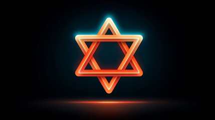 Fototapeta premium Hanukkah star of david symbol illustration jewish culture religion israel judaism graphic design glowing effect